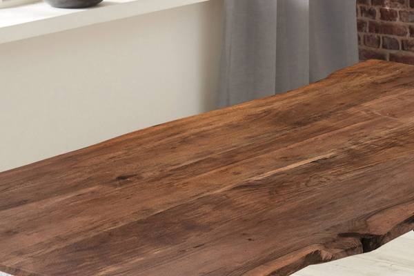 Table à manger KASIMIR Marron - 280 x 100 cm - Gris