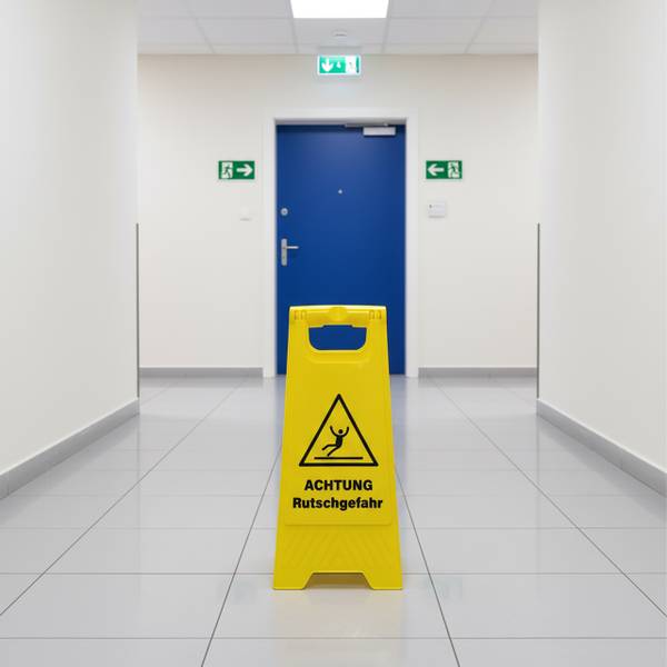 Attention sol glissant - Lot de 2 Noir - Jaune - Matière plastique - 29 x 59 x 23 cm