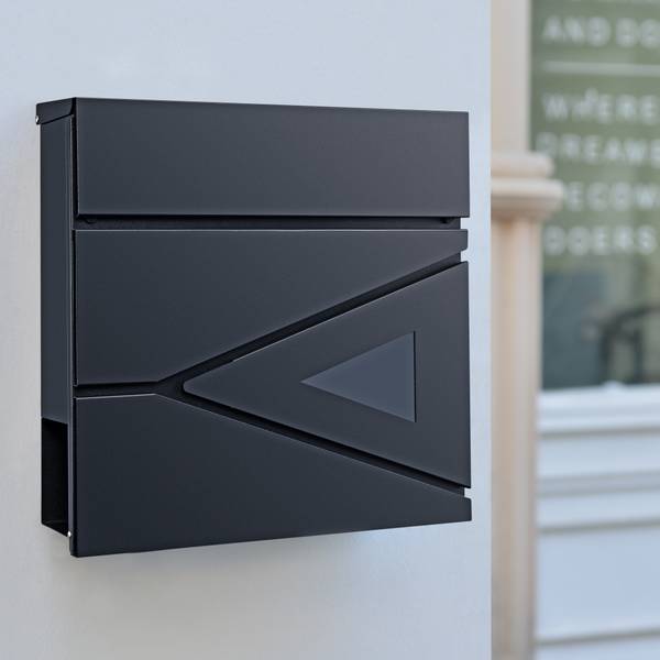 Briefkasten Schönburg Grau - Metall - 37 x 37 x 11 cm