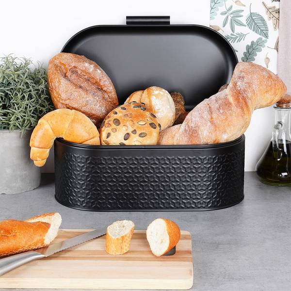 Brotkasten 259626 Schwarz - Metall - 20 x 15 x 34 cm