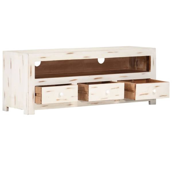 TV-Schrank 3011859 Weiß - Akazie - 110 x 40 x 30 cm