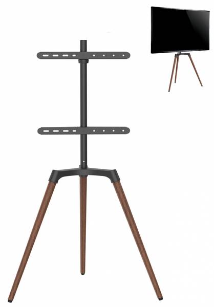 TV-Stand LUMFS19-44F-01_ZWART Schwarz - Stahl - 77 x 135 x 50 cm