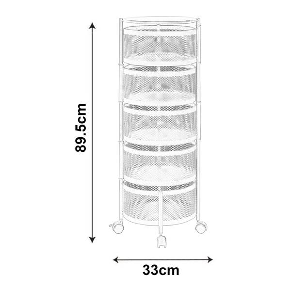 Rollwagen Steigen Weiß - Höhe: 90 cm
