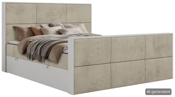 Boxbett DELVIT DUO Beige - Breite: 144 cm - H3