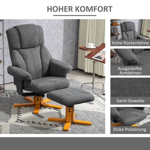 Relaxsessel 83B-111V00CG Grau - Textil - 80 x 104 x 79 cm