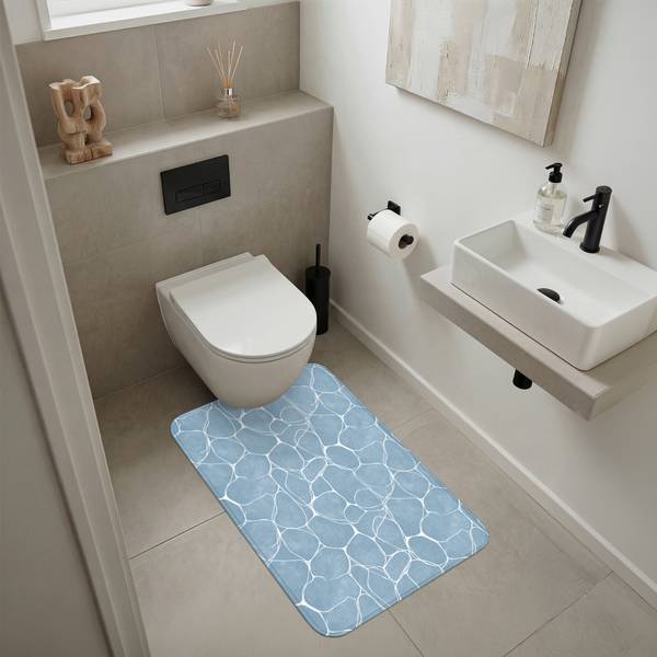 BADEMATTE Wasser 60 x 90 cm - Durchmesser: 96 cm