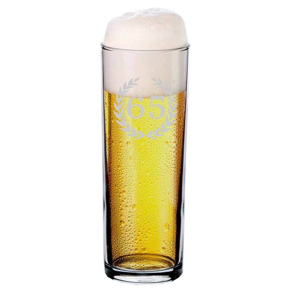 Kölschglas mit Gravur 65. Jubiläum Glas - 6 x 15 x 6 cm