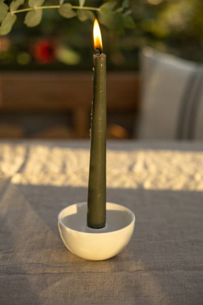 Kerzenhalter LIDATORP Weiß - Keramik - 10 x 5 x 10 cm