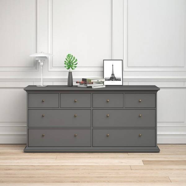 Kommode Venedig Schwarz - Holz teilmassiv - 183 x 87 x 48 cm