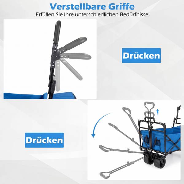 Bollerwagen ZB34140 Blau - Metall - 57 x 110 x 120 cm