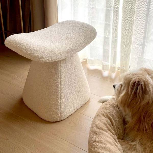 Hocker TD-0003 Weiß - Holzwerkstoff - 41 x 50 x 54 cm