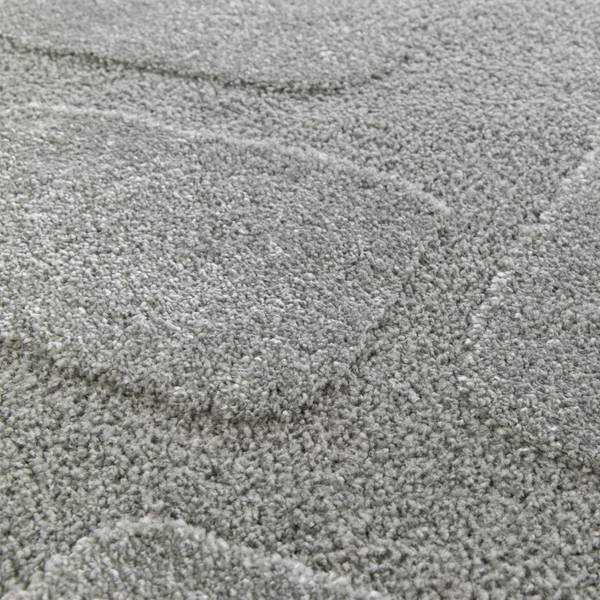 Kurzflorteppich  Meran Grau - Polyester - 200 x 290 cm