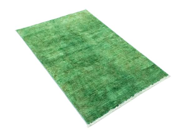 Handgeknüpft Kurzflorteppiche Grün - Wolle - 78 x 1 x 123 cm