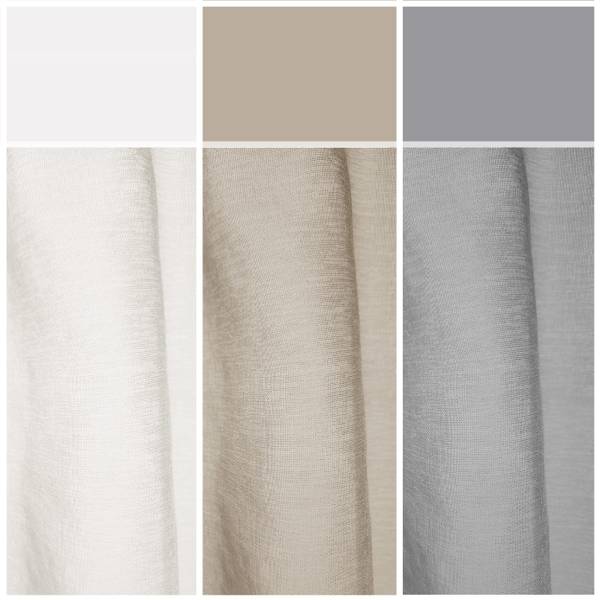 Gardinen Transparant mit Ösen Beige - Polyester - 140 x 270 x 1 cm