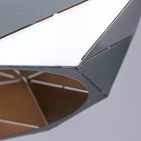 Hängeleuchte ORIGAMI Silber - Metall - 36 x 36 x 42 cm