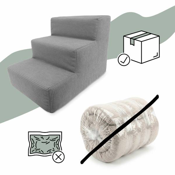 Hundetreppe Cord Grau