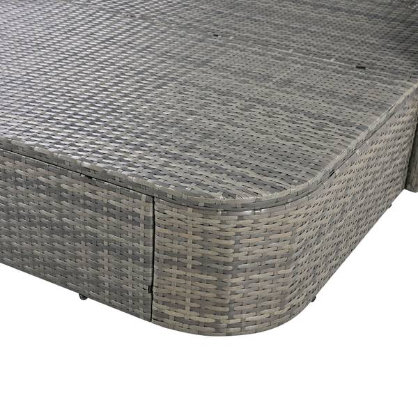 Sonneninsel PLYRALeaf Ⅱ Grau - Metall - Kunststoff - Polyrattan - 133 x 126 x 203 cm