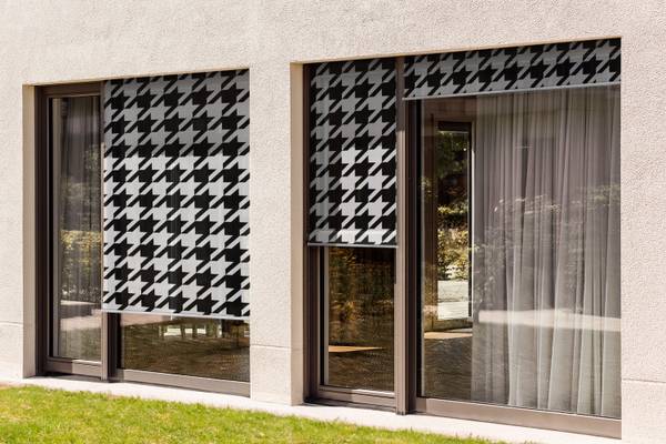 Außenrollo Pepitka Duo Schwarz - Textil - 40 x 180 x 1 cm