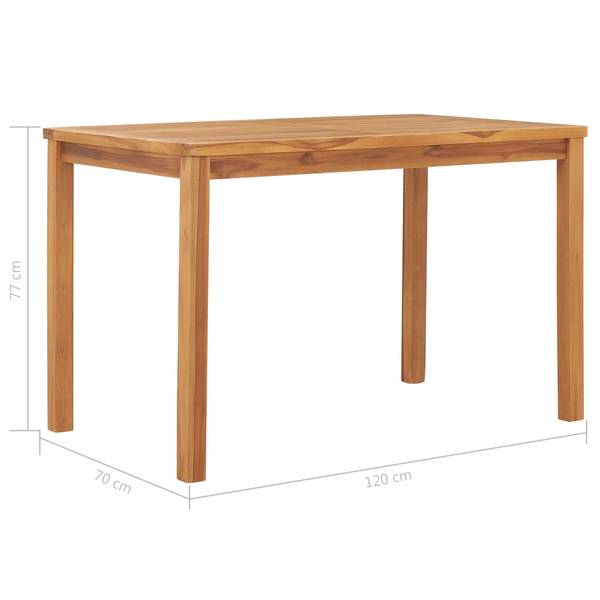 Eettafel 49360 bruin - teakhout - 120 x 77 x 120 cm