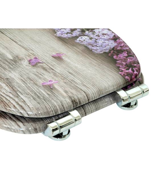 WC-Sitz mit Absenkautomatik Flieder Violett - Holzwerkstoff - 38 x 6 x 47 cm