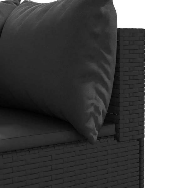 Loungeset 3043051-2 set van 7 zwart - staal - 63 x 57 x 63 cm
