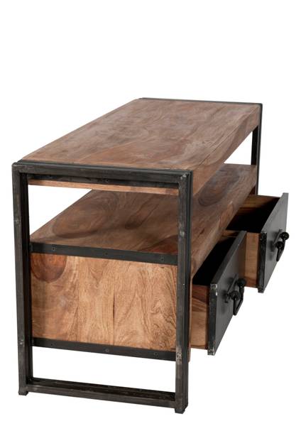PANAMA Lowboard Schwarz - Braun - Akazie - 112 x 55 x 40 cm