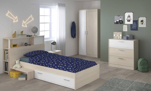 Kinderzimmer Set Charly16 5-teilig Braun - Weiß - Holzwerkstoff - 121 x 180 x 233 cm