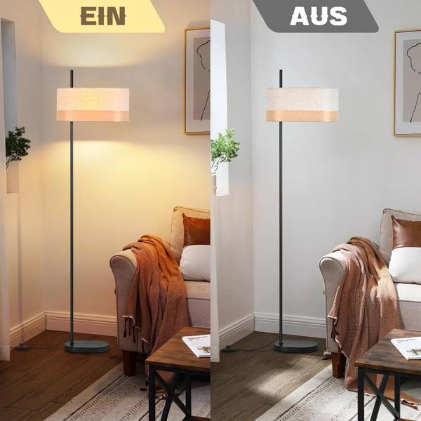 Standleuchte sdqd Weiß - Leinen - Eisen - 25 x 154 x 40 cm