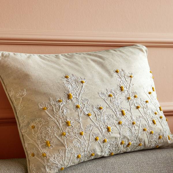 Dekokissen Camilla Beige - Baumwollstoff - Leinen - 40 x 60 x 10 cm
