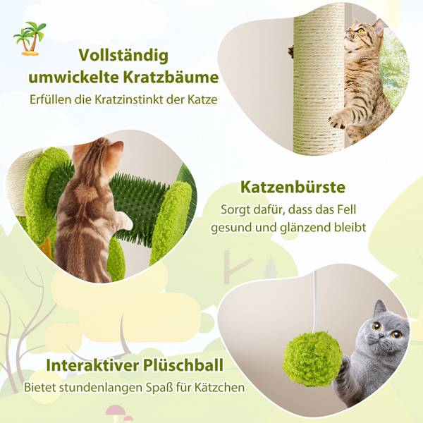 Katzenbaum BH32569SZDE Grün - Holzwerkstoff - 33 x 79 x 48 cm