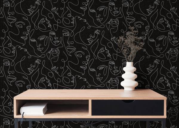 Vliestapete 791723-GU Schwarz - Kunststoff - 53 x 1 x 1005 cm