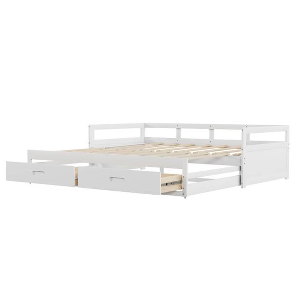 Slaapbank Woody Ⅱ wit - grenenhout - 184 x 60 x 205 cm