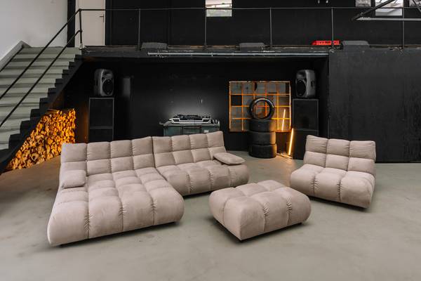 Ecksofa VIVIEN Braun - Armlehne davorstehend links - Ecke davorstehend links