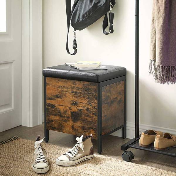 Sitzhockerbelastbar New Haven Braun - Holzwerkstoff - 40 x 50 x 40 cm