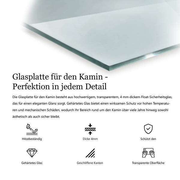 Glasplatte Recta Breite: 80 cm