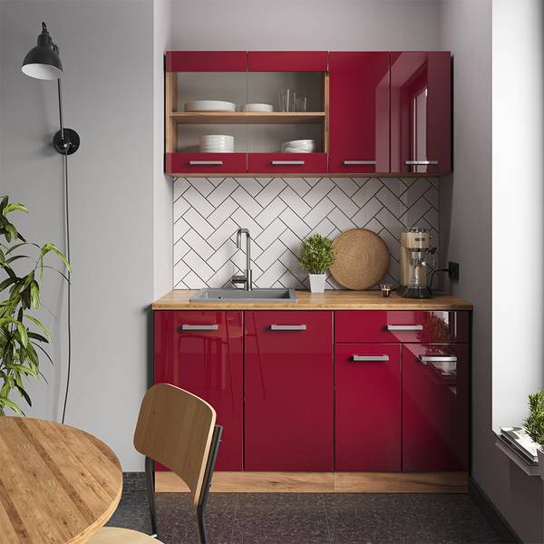 Keukenfront R-Line 41243 rood - plaatmateriaal op houtbasis - 37 x 59 x 2 cm