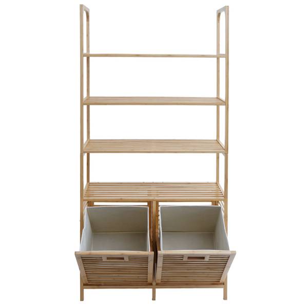 Badezimmerschrank N83 Braun - Bambus - 81 x 168 x 33 cm