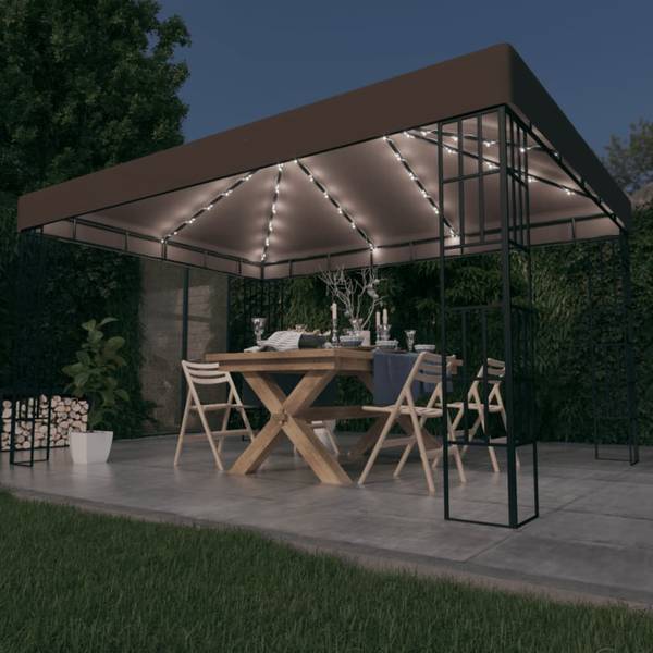 Gartenpavillon 3007852 Grau - Polyester - Stahl - 400 x 260 x 400 cm