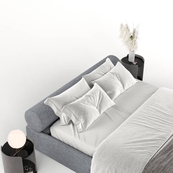 Polsterbett SOLVO mit Stauraum Neve Dunkelgrau - Liegefläche Breite: 180 cm