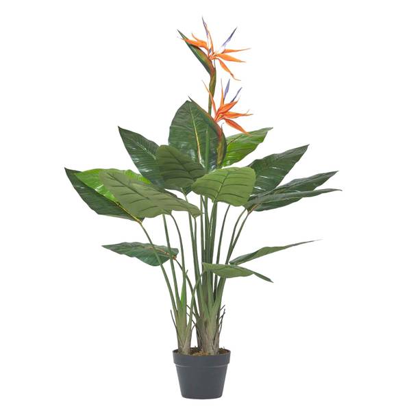 Kunstplant Strelitzia oranje - polyester - 18 x 120 x 120 cm