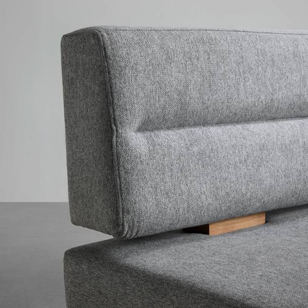 Sitzbank CANON Grau - Metall - Textil - Holz teilmassiv - 160 x 85 x 60 cm