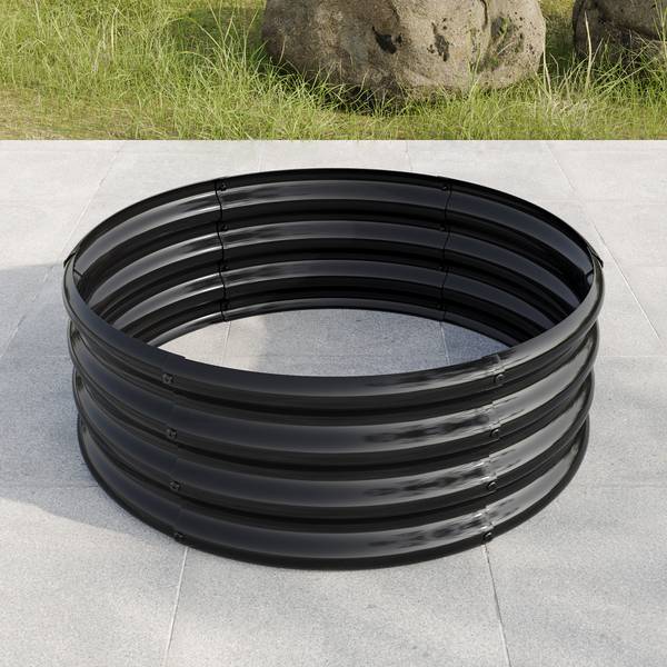 Hochbeet CO195 Schwarz - Metall - 80 x 30 x 80 cm