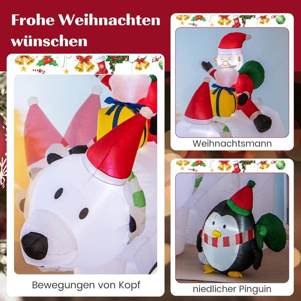 Aufblasbarer Weihnachtsmann FF32231PQDE Weiß - Kunststoff - 70 x 210 x 230 cm