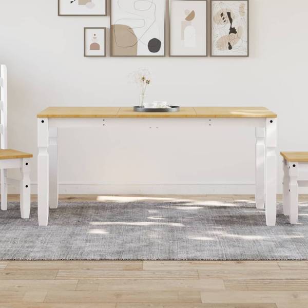 Esstisch XT7386 Weiß - Massivholz - 80 x 75 x 160 cm