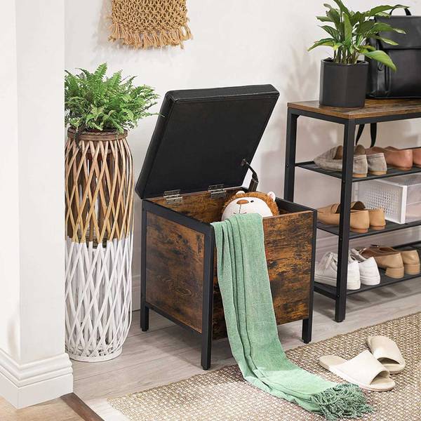 Sitzhockerbelastbar New Haven Braun - Holzwerkstoff - 40 x 50 x 40 cm