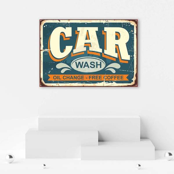 Wandbild retro-schild 60 x 40 cm