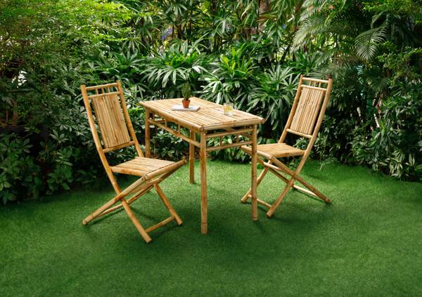 Gartenstühle MEDAN 2er Set Braun - Massivholz - 46 x 99 x 66 cm