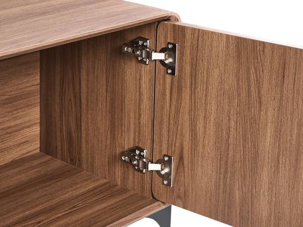 Meuble TV COWELL Noir - Marron - Bambou - 180 x 55 x 40 cm