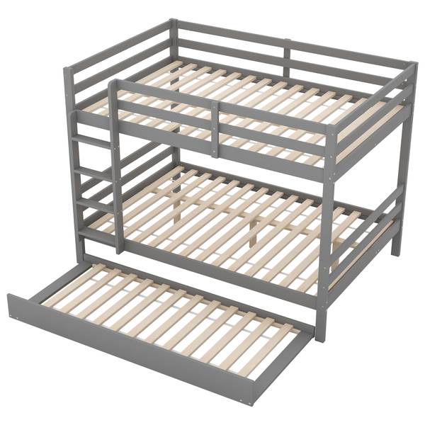 Etagenbett-O28114 Grau - Massivholz - 150 x 150 x 205 cm