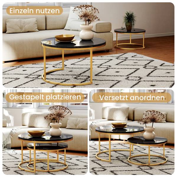 Couchtisch ZY-002 Schwarz - Gold
